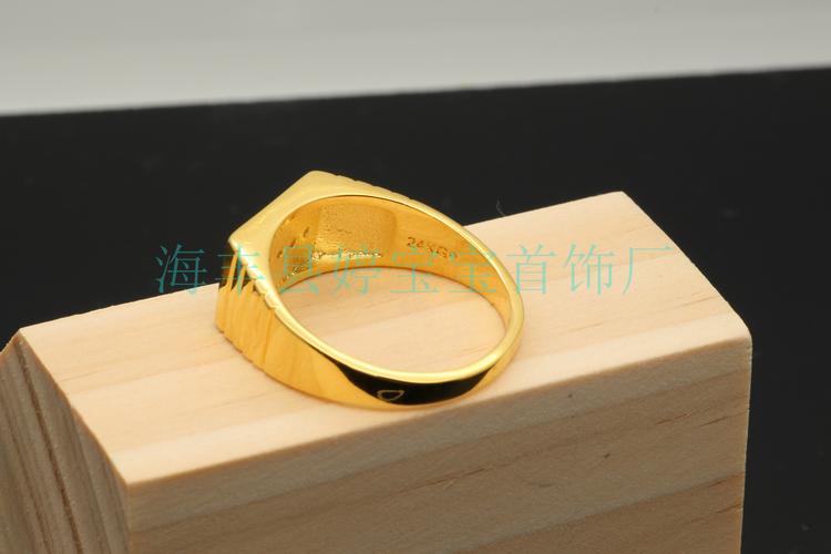  珠宝首饰 手饰 戒指 >饰品厂家批发 高档镀真金复古长城纹男式